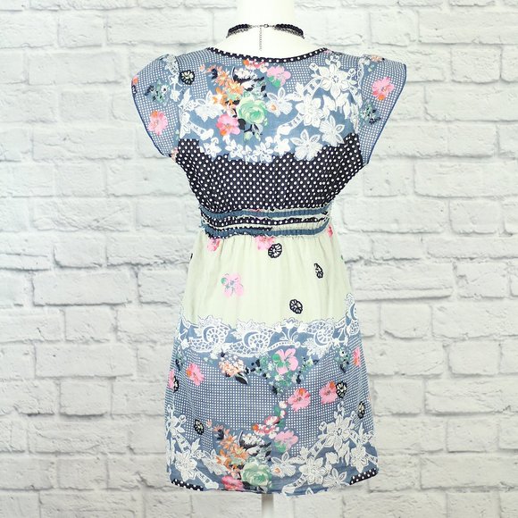 🔥 Twenty One Edgy Floral Rocker Chic Short Dress - Picture 4 of 10